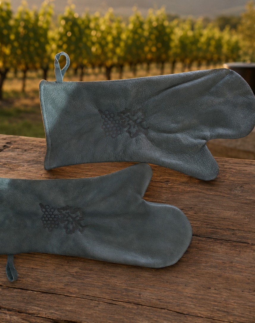 Extra-long genuine leather braai gloves