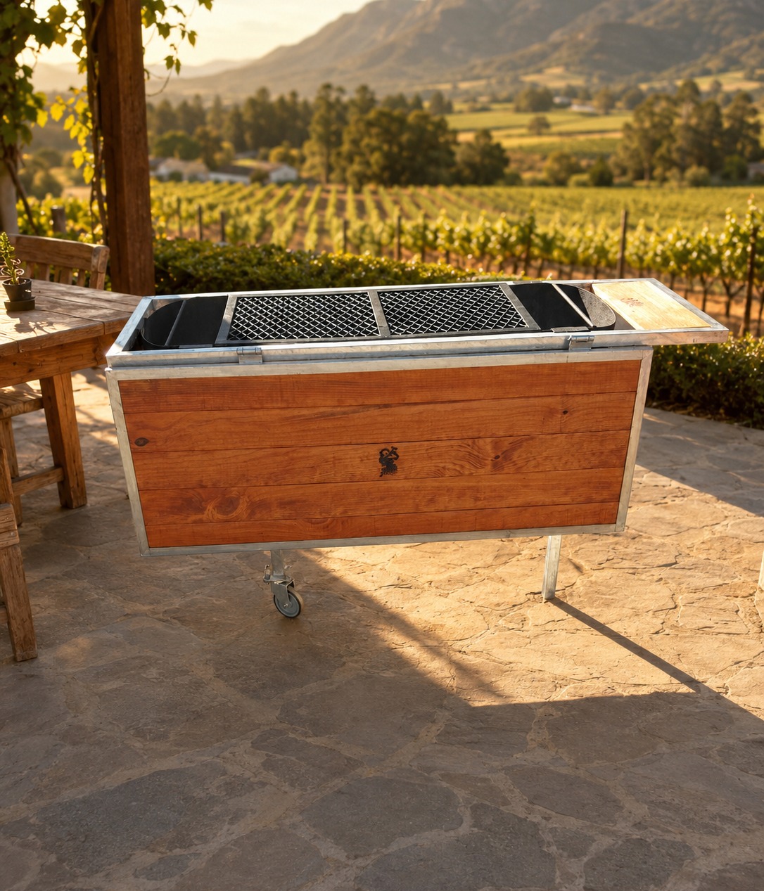 Custom-built galvanised braai